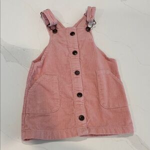 Oshkosh Bgosh Girls Pink Corduroy Button Down Overall Dress